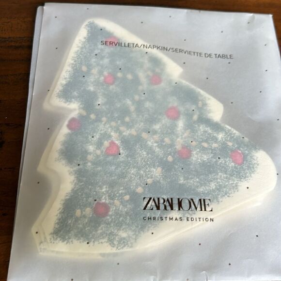 Zara Home napkins Xmas tree disposable 20 quantity NWT - Picture 5 of 5